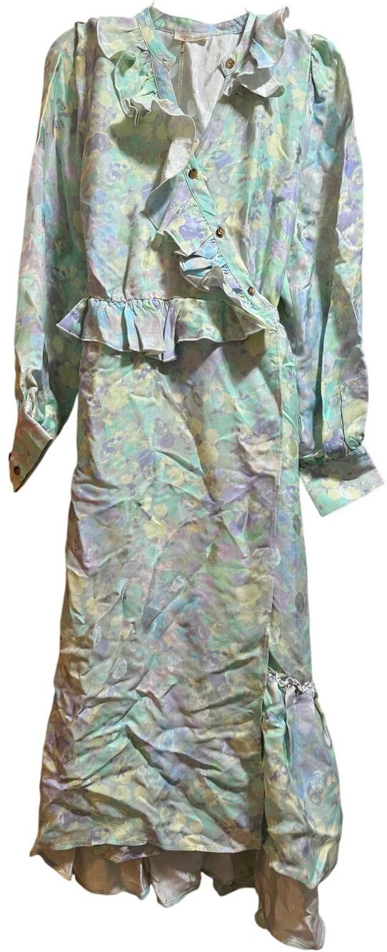 Stine Goya Odette Pastel Bloom Ruffle Prairie Dress - Long Sleeve - Medium - NWT